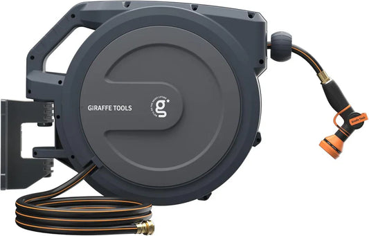 50ft Heavy-Duty Auto-Rewind Hose Reel – Weatherproof